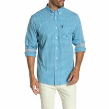 NWT Mens Nordstrom Ben Sherman Gingham Long Sleeve Classic Fit Blue Chec... - £23.69 GBP