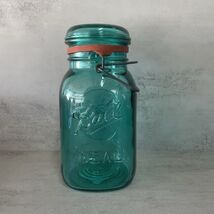 American Eagle Ball Green 1 Quart Canning Jar with Glass Rubber Wir - $6.64