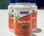 Saffron By NOW 50 Mg. 60 Caps Lot of 3 Exp. 7/25 - £44.82 GBP