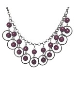 Paparazzi Really Rococo Necklace Purple Short Beaded Circle Loops Statement - $14.89