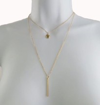 International Concept INC Women Yellow Gold Plated Layered Necklace 19 in - £9.79 GBP