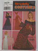 SIMPLICITY COSTUMES PATTERN #9828 MISSES TOP SKIRT HAT SZ RR 14-20 UNCUT... - £8.11 GBP