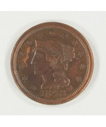 1848 Large Cent in XF Condition, Brown Color, Old Cleaning - $122.63 CAD