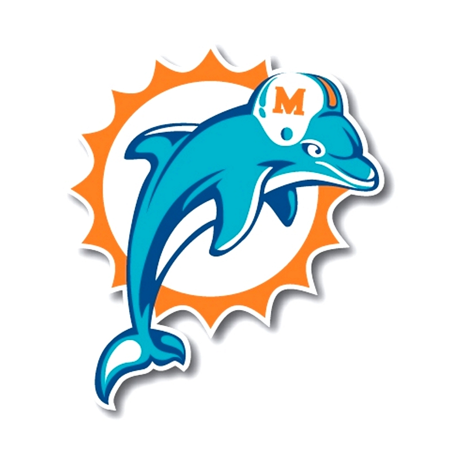 Miami Dolphins Retro Emblem Precision Cut Decal - $3.46+