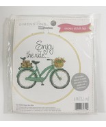 Counted Cross Stitch Kit Dimensions Bicycle 6" Round "Enjoy the Ride" New - $111.09 MXN