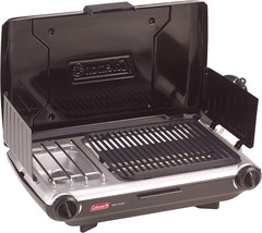 Coleman Gas Camping Grill/Stove | Tabletop Propane 2 in 1 Grill/Stove, 2 Burner - £101.23 GBP
