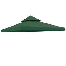 8X8&#39; Gazebo Top Canopy Replacement 2 Tier Green Outdoor Waterprooof Pati... - £72.12 GBP