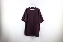 Vtg 90s Russell Athletic Mens XL Faded Blank Heavyweight T-Shirt Purple Cotton - £31.61 GBP