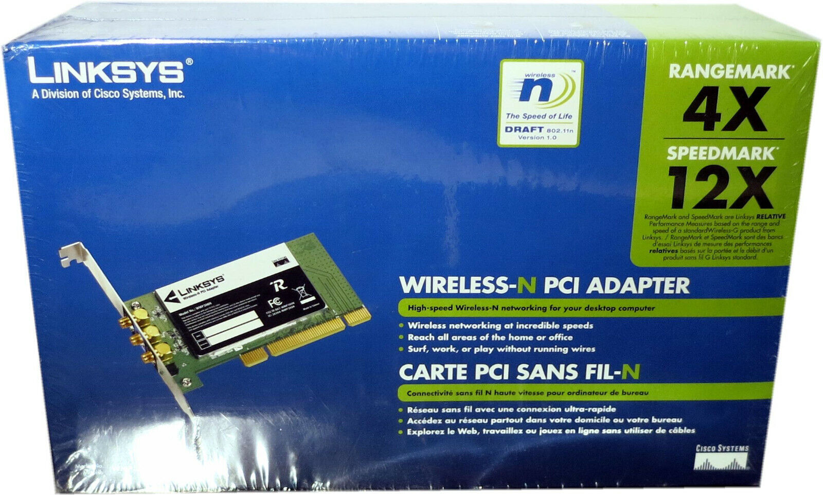 NIB Linksys Wireless-N PCI Adapter WMP300N-CA - $14.07
