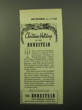 1950 The Homestead Resort Ad - Christmas Holidays at the Homestead - £14.78 GBP