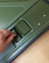 2 Dual LockIng INTERIOR / EXTERIOR X-door latches GREEN handles fits Hum... - £158.60 GBP