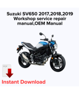 Suzuki SV650 2017,2018,2019 Workshop service repair manual,OEM Manual,Fa... - $27.36 CAD