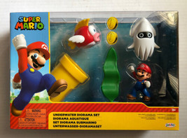 Super Mario Underwater Diorama Play Set With Mario Figure 5 Piece Set - £13.96 GBP