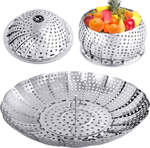 Vegetable Folding Steamer Basket , Metal Stainless Steel Steamer Basket ... - $12.17
