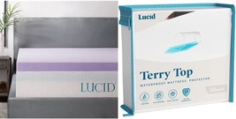LUCID 3 Inch Lavender Infused Memory Foam Mattress Topper - Ventilated, Full - £118.74 GBP