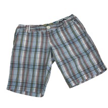 Billabong Low Rise Plaid Shorts Jrs. 0 Beach walk skate blue Vtg Y2K fla... - £10.26 GBP