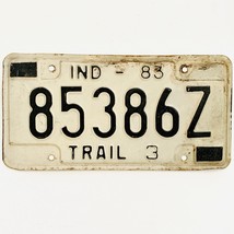 1983 United States Indiana Bartholomew County Trailer License Plate 85386Z - £17.20 GBP