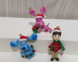 Blues Clues Blue Magenta Joe Santa hats Miniature Mini Christmas tree or... - $12.86