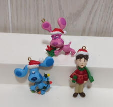 Blues Clues Blue Magenta Joe Santa hats Miniature Mini Christmas tree or... - $12.86