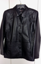 STYLE &amp; CO. LADIES BLACK LEATHER JACKET-M-BARELY WORN-SOFT/PLIABLE - £16.44 GBP