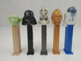 Vintage Lot of 5 Star Wars Pez Dispensers Good Guys &amp; Bad Guys (B) - $11.63