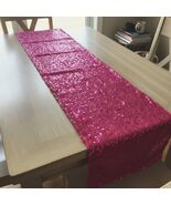 1 Pack Hot Pink Sequin Table Runner 12&quot; x 108&quot; - Sparkly Glitz Table Dec... - $349.86 MXN