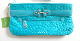 Vera Bradley Bistro Clutch Turquoise Nylon &amp; Patent Leather Missing Stra... - £23.89 GBP