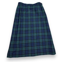 Vtg Pendleton Women&#39;s Pleated Black Watch Tartan Plaid Wool Midi Skirt Size 10 - £23.34 GBP
