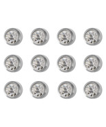 12 Pairs CAFLON Ear Piercing Clear CZ Steel Stud Earrings Bezel Setting - £22.47 GBP