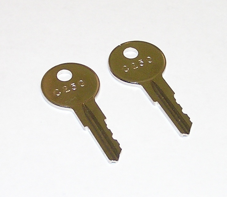 2 - C250 Replacement Keys fit Crown Forklift Ignition Switches - $10.99