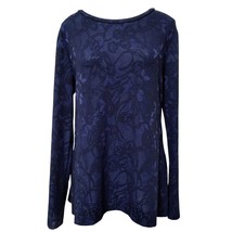 Simply Vera Wang Velvet Burnout Top Large Whimsigoth Fairy Grunge Y2K Bl... - $24.74