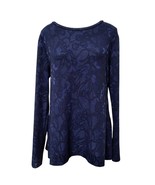 Simply Vera Wang Velvet Burnout Top Large Whimsigoth Fairy Grunge Y2K Bl... - $33.94 CAD