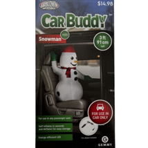 Snowman Car Buddy Christmas 3 Foot Airblown Inflatable Passenger Seat Gemmy NEW - £11.56 GBP
