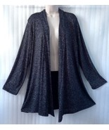 Womens Plus Sweater Cardigan size 20/18/1X Charcoal Black Stretchy Knit ... - £24.98 GBP