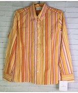 Liz Claiborne Womens Size 8 Charming Hues Colorful Striped Plaid Button ... - $22.18