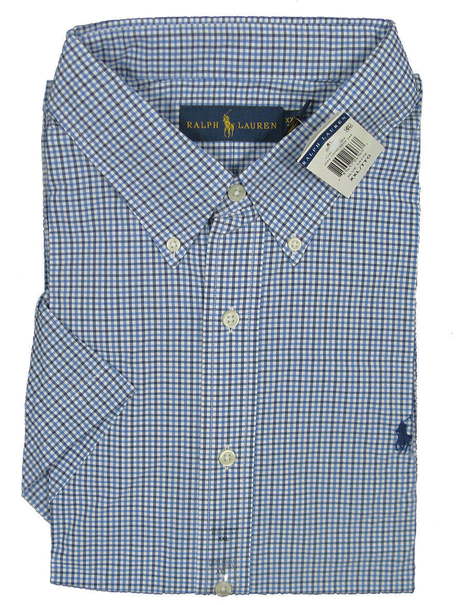 NEW $90 Polo Ralph Lauren Shirt!  Red or Blue Plaid   Short Sleeve   Nav... - $44.99