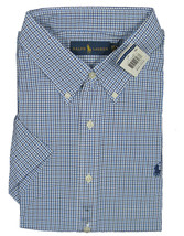NEW $90 Polo Ralph Lauren Shirt!  Red or Blue Plaid   Short Sleeve   Navy Player - £36.13 GBP