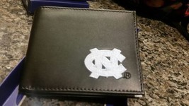 North Carolina Tar Heels Mens Black Leather Bi-fold Wallet - £19.54 GBP