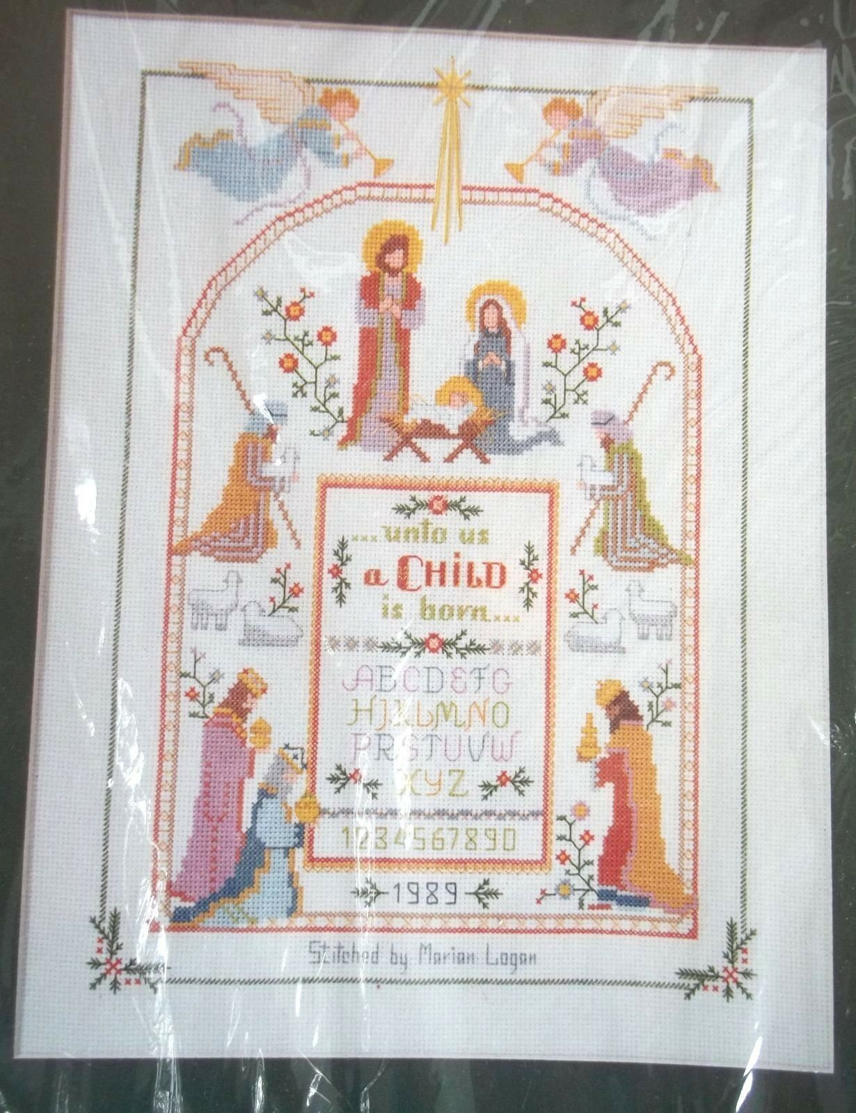 Primary image for Nativity Sampler Counted Cross Stitch 1989 NOS Unopened Kit Creative Circle