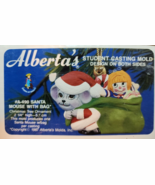 VTG 1987 Alberta&#39;s Student Ceramic Casting Mold A-490 Santa Mouse with Bag - $29.68