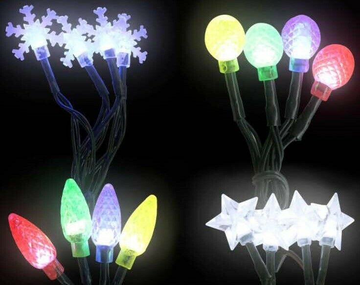 Christmas LED String Lights 10-ct Strings Indoor, Select: Color & Shape - £2.36 GBP