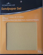 Dry Sandpaper Auto Boat Shop Home 9&quot;x11&quot;, Assorted Macro Grits, 12 Sheet... - $4.94