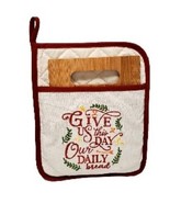 Give Us This Day Our Daily Bread Pot Holder Bamboo Cutting Board 8&quot; x 6&quot; - $295.31 MXN