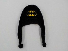 BATMAN STITCHED INSIGNIA WINTER UNISEX EAR COVERS FUZZY YOUTH HAT BLACK ... - £3.94 GBP