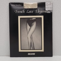 Vintage Sears French Lace Elegance Sheer Ivory Bikini Pantyhose Size Medium - $19.70