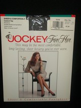 Jockey For Her Pewter Sheet Control Top Nylons Small-Tall Sandalfoot Gra... - $15.99