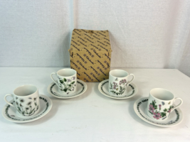 Vintage TAKAHASHI Espresso Demitasse Cup &amp; Saucer Floral  - Japan - Set ... - $24.75