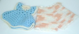 Pot Holder Hot Pad Trivet Handmade Knit Crochet &quot;Child top bottoms&quot; Folk Vtg - £7.87 GBP