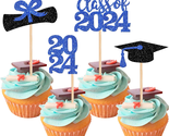 2024 Graduation Theme Cupcake Toppers 36 PCS - Glitter Class of 2024 Gra... - $17.71