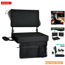 Padded Foldable Stadium Chair with Adjustable Backrest for All-Day Comfort - $65.29